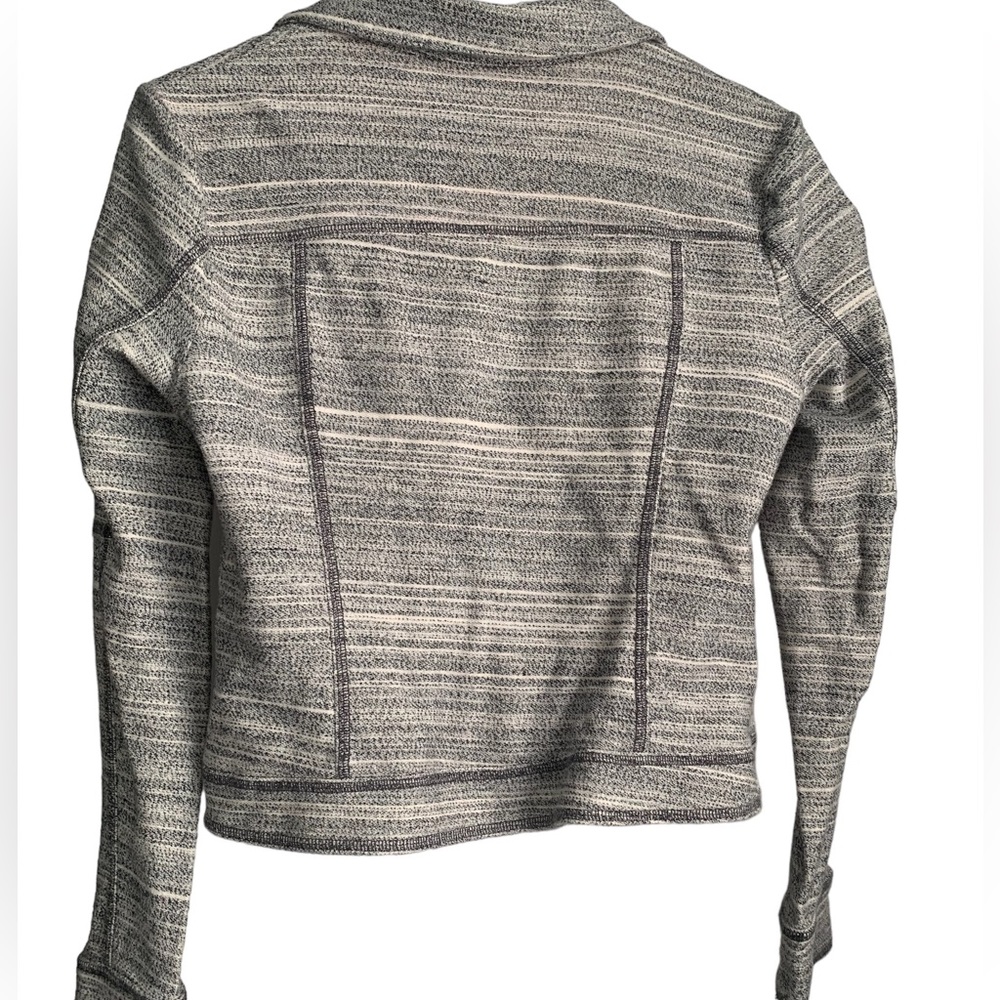 ANTHROPOLOGIE Gray & White Moto Jacket size small - Picture 2 of 6
